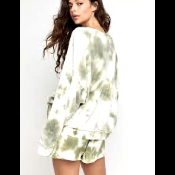 FREE PEOPLE Kelly Washed Tie Dye Set Green X-Small - Picture 4 of 10